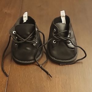 Black Build-a-Bear lace up leather boots